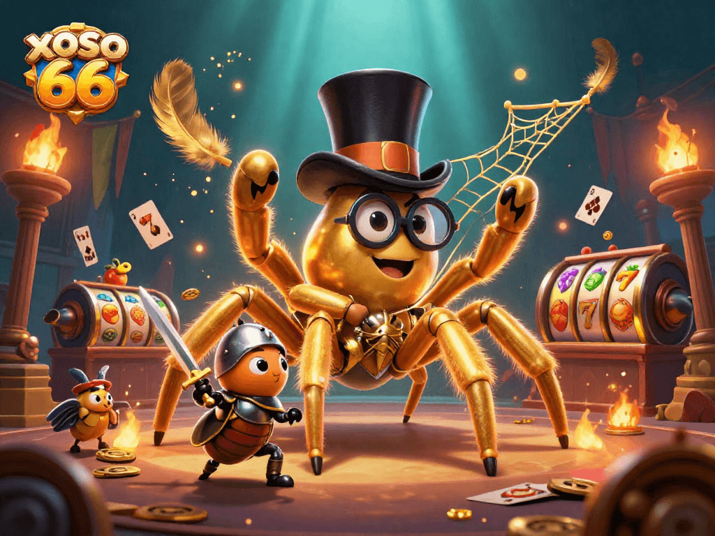 Experience the excitement of xoso 66 with a vibrant casino scene featuring dynamic slot action.