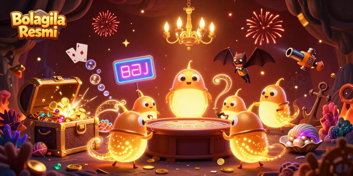 Engage in Bolagila Resmi amidst a vibrant cave casino filled with glowing treasures and dynamic game elements.