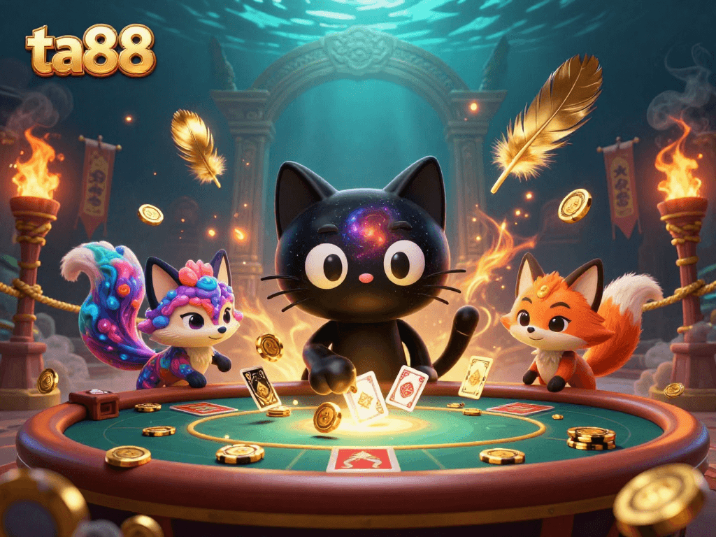 Experience the thrill of ta88 with a 3D cosmic casino featuring colorful characters and dynamic game elements.