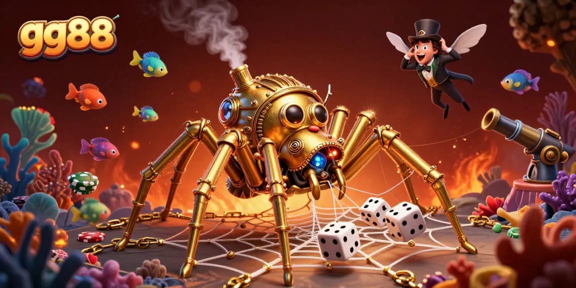 Catch thrilling fish prizes with gg88 in this captivating underwater casino scene.