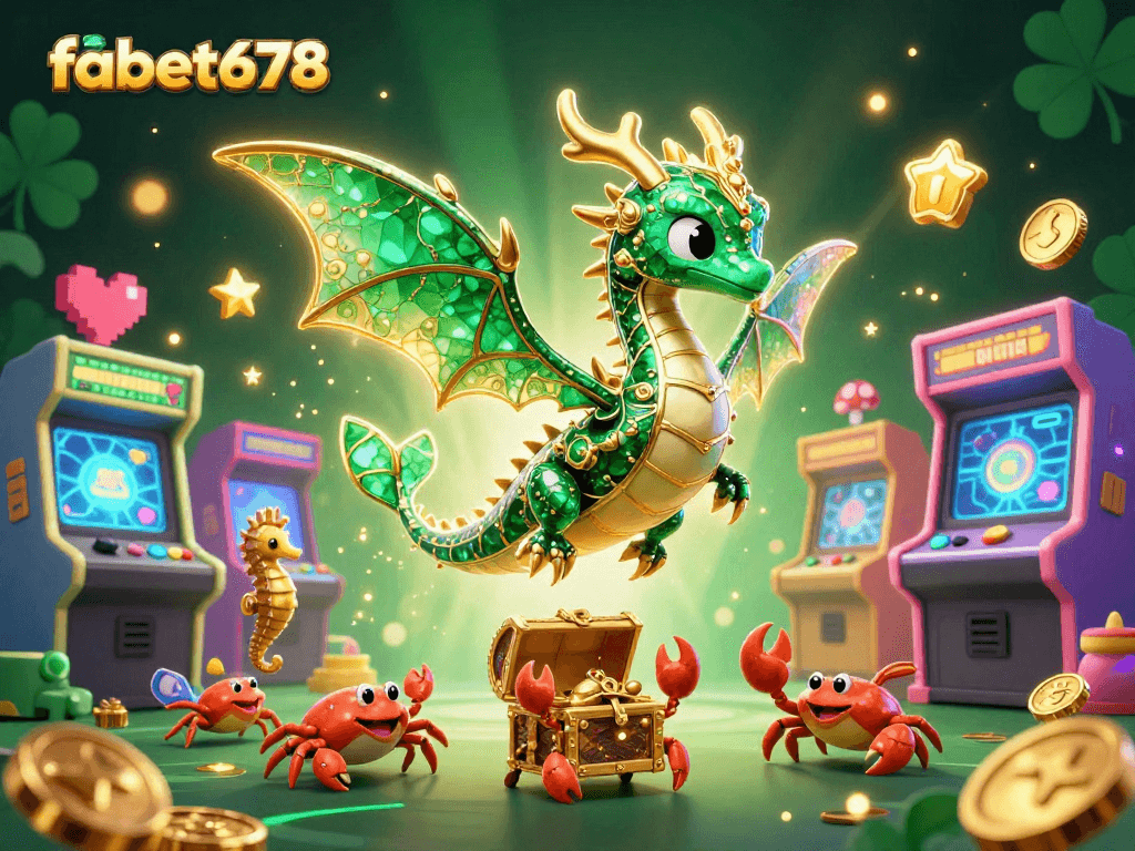 Experience luck and adventure with fabet678 in this vibrant casino-themed illustration.