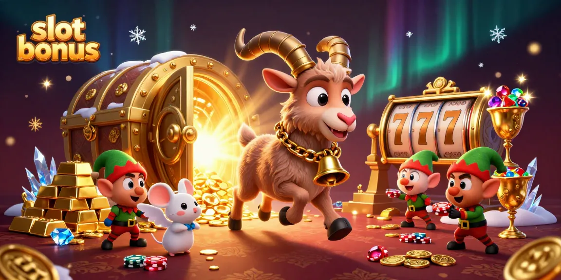 Win big with slot bonus excitement in a chaotic, festive casino scene