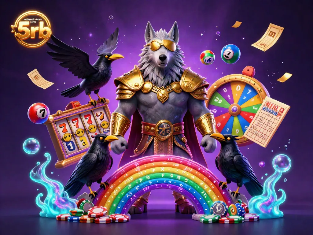 Spin the slots with minimal depo 5rb at the vibrant Norse-inspired casino scene featuring Odin and his ravens.