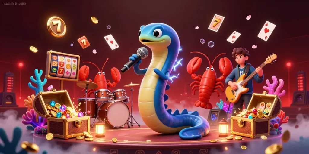 Experience the excitement of cuan88 login with an underwater casino party featuring vibrant characters and dynamic game elements.