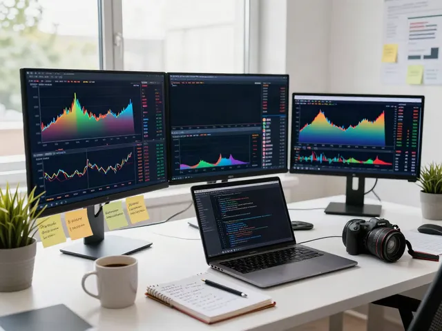 Dynamic trading workspace showcasing TradingView charts and analysis tools in a bright, collaborative setting.