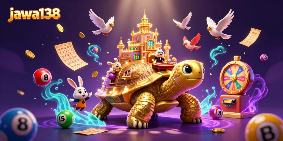 Experience the excitement of jawa138 with a vibrant casino scene featuring a golden tortoise and dynamic game elements.