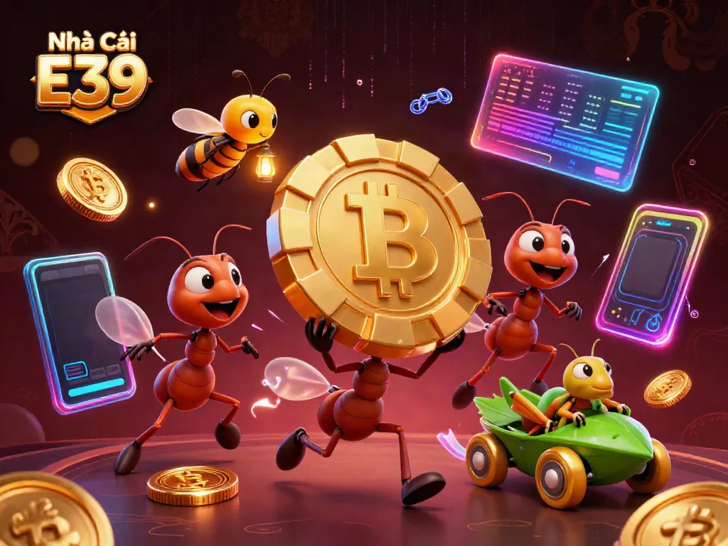 Engage in thrilling gameplay at Nhà Cái E39 with a dynamic scene of ants in heist action.