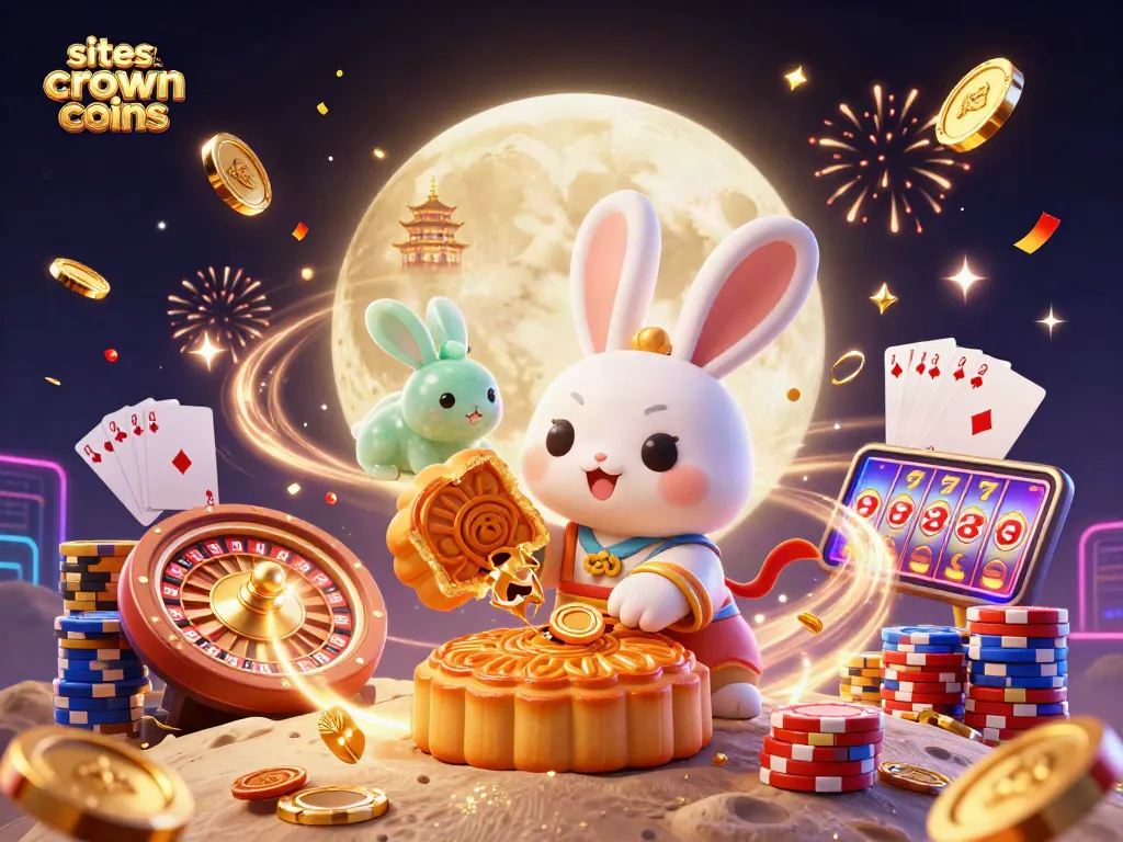 Engage with top sites like crown coins through vibrant casino-themed rabbit illustration, showcasing gaming excitement.