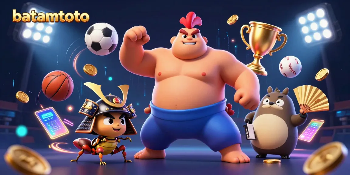 Experience the thrill of batamtoto with an illustration showcasing vibrant casino action.