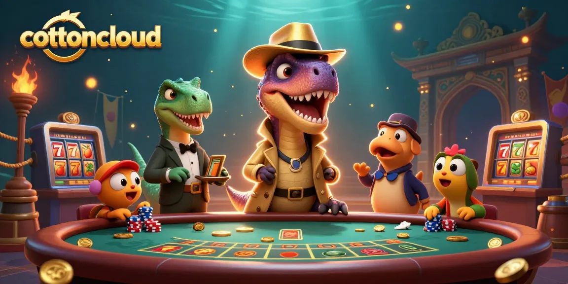 Cottoncloud brings an exciting blackjack scene with a velociraptor card counter and a stegosaurus pit boss.