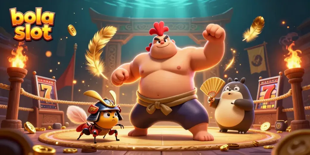 Experience the vibrant energy of bola slot in this stunning 3D illustration featuring whimsical characters.