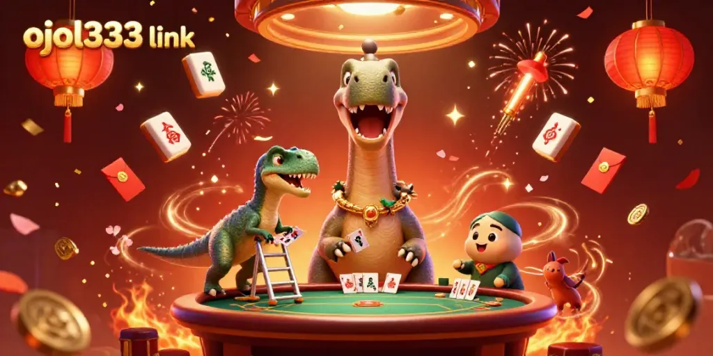 Engage with thrilling gameplay at ojol333 link featuring vibrant 3D casino characters and festive decorations.