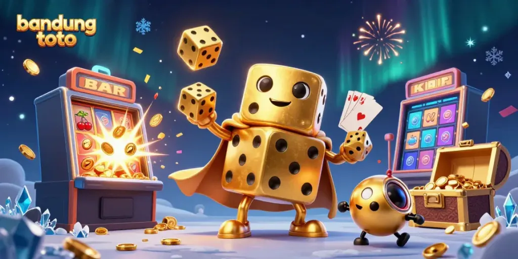 Experience the thrill of bandung toto with 3D dice golems and casino excitement in vibrant detail.