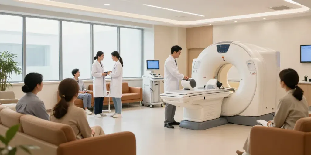 Röntgenreizbestrahlung in der Nähe: Modernes Diagnostikzentrum mit freundlichen Medizinern und Hochtechnologie.