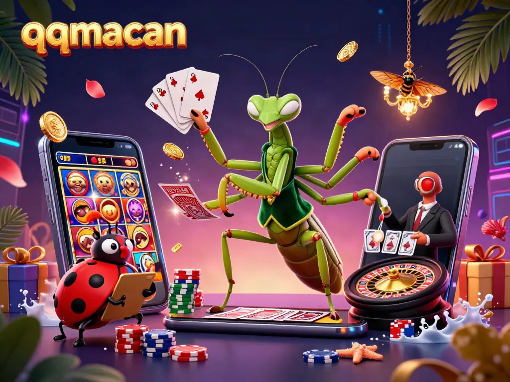 Experience thrilling gaming excitement with qqmacan's vibrant online casino scene featuring vibrant characters and dynamic games.