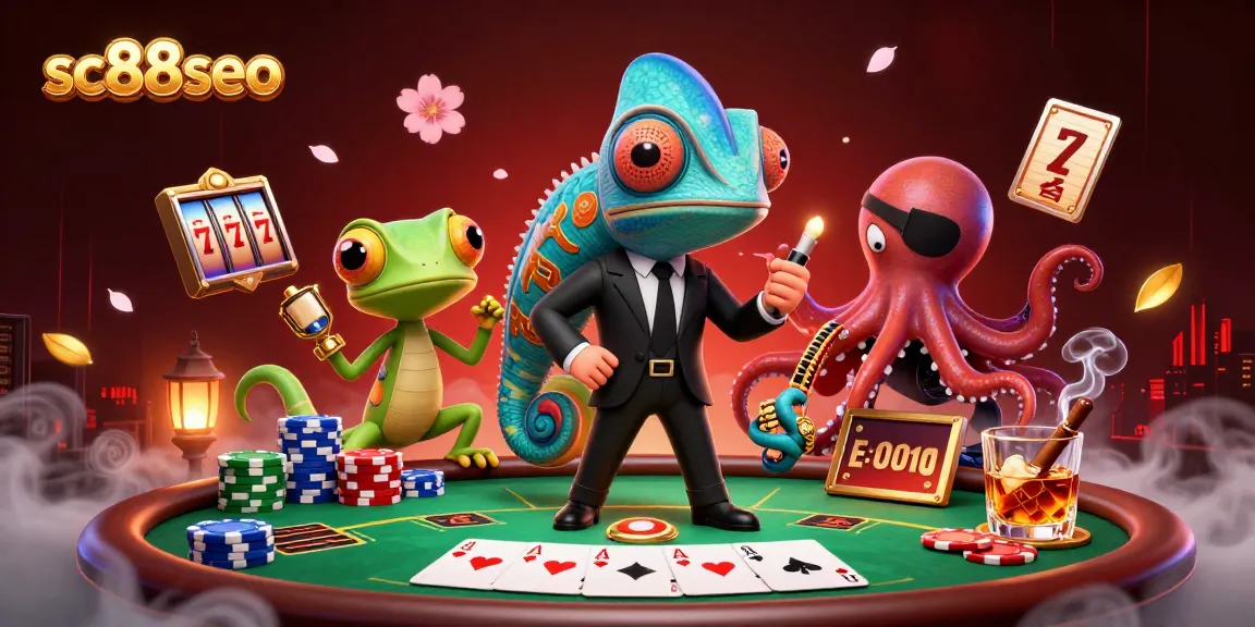 Engage with the dynamic sc88seo casino scene featuring vibrant characters and poker gameplay elements.