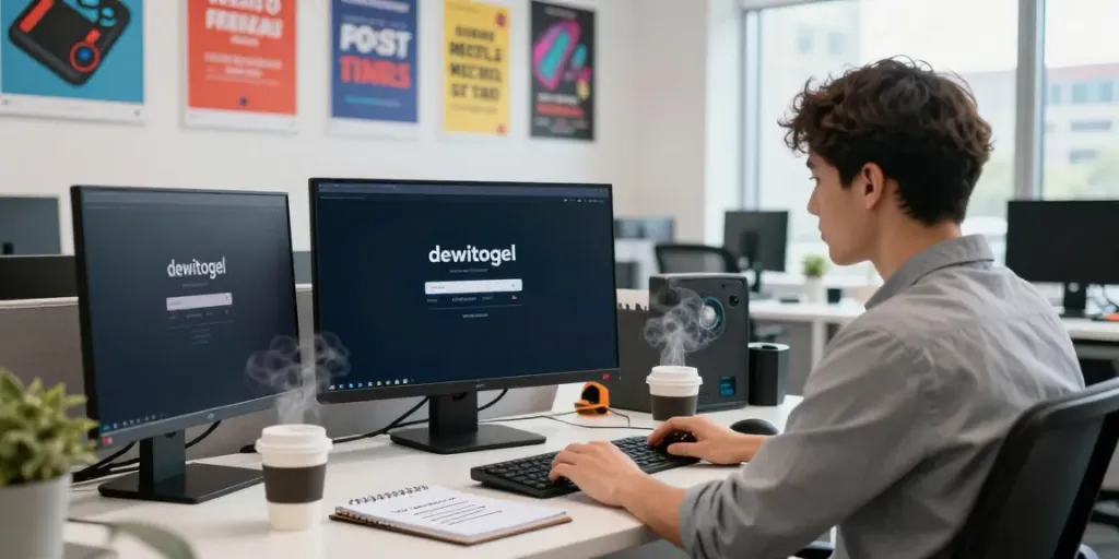 Pengguna melakukan dewitogel login di ruang kerja modern dengan perangkat teknologi.