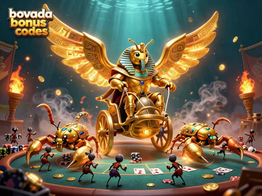 Engage with Bovada bonus codes, featuring vibrant gaming elements and dynamic characters in a lively scene.