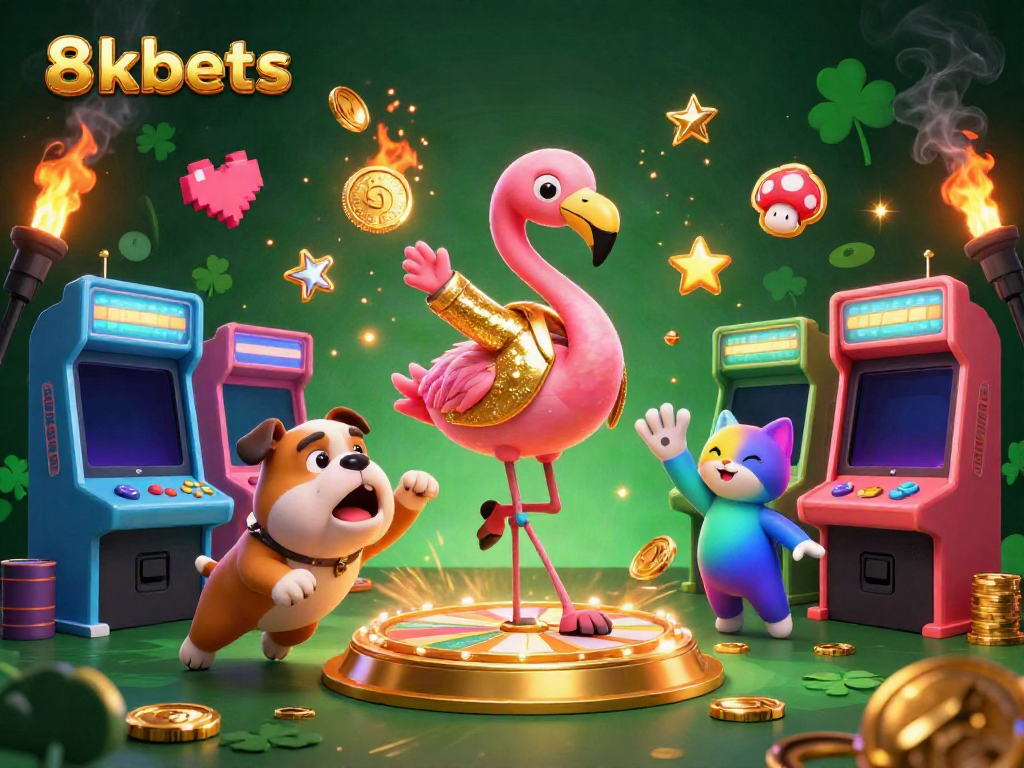 Experience thrilling gameplay with 8xbets at this lively 3D casino scene.
