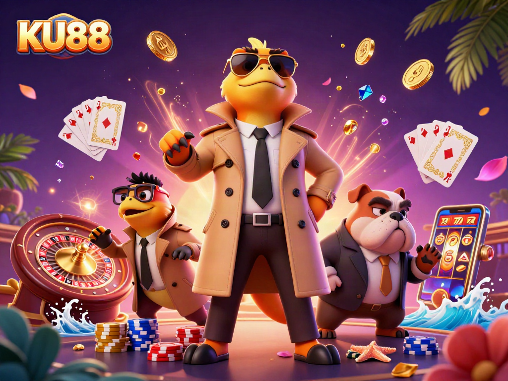 Win big at KU88 Casino with raptors sneaking into VIP lounge full of games!