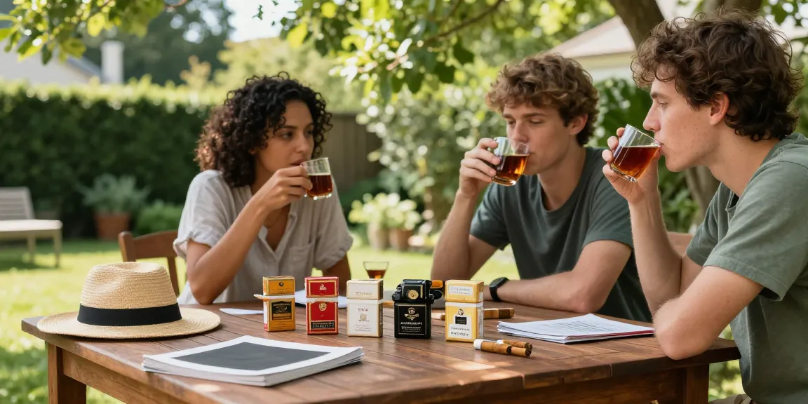 Budget cigarette and top smokes Australia showcased outdoors with friends, emphasizing natural enjoyment of quality products in a relaxed setting.