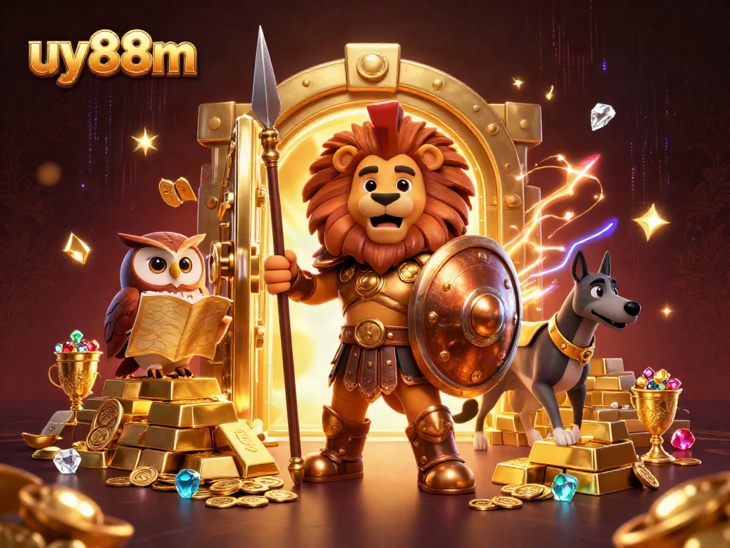 Experience the thrilling rush of uy88m with a vibrant, dynamic casino adventure scene.