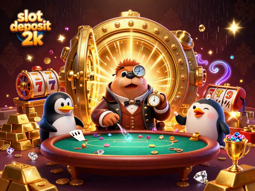 Engage in exciting gameplay of slot deposit 2k with a lively underwater casino scene.