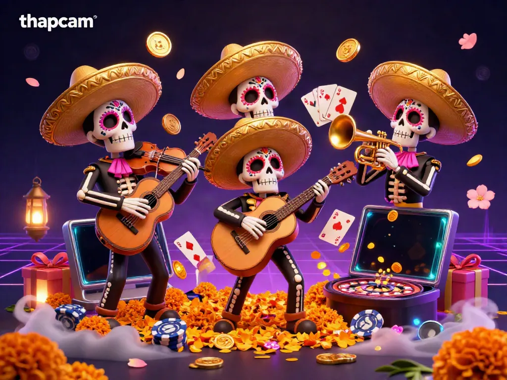 Experience thapcam's vibrant mariachi band amidst exciting casino elements, enhancing your gaming thrill.