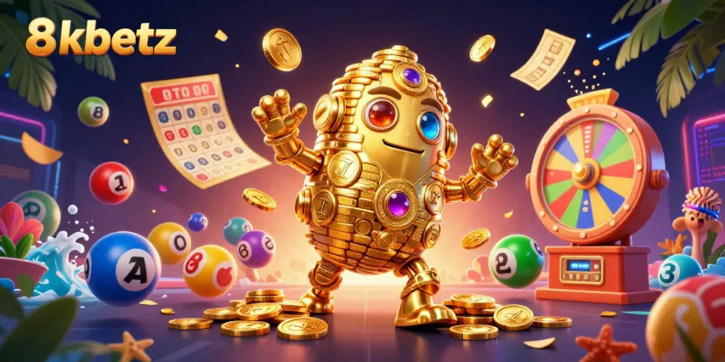 Engage with thrilling gameplay at 8xbetz through vibrant 3D casino illustration.