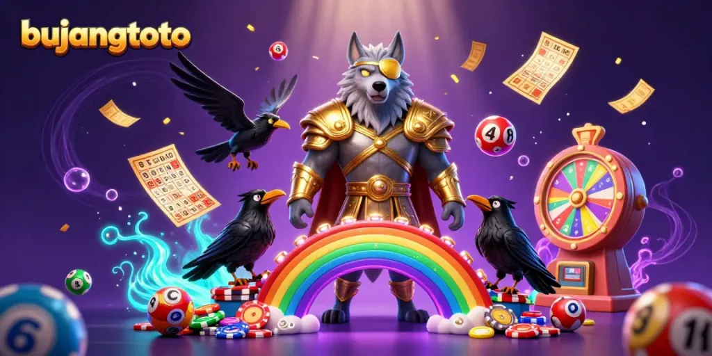 Engage with bujangtoto's vibrant lottery gaming scene featuring dynamic characters and gaming elements.