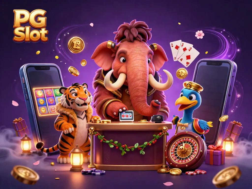 Gambar PG Slot dengan mammoth bouncer dan tamu VIP, pengalaman kasino yang mengesankan.