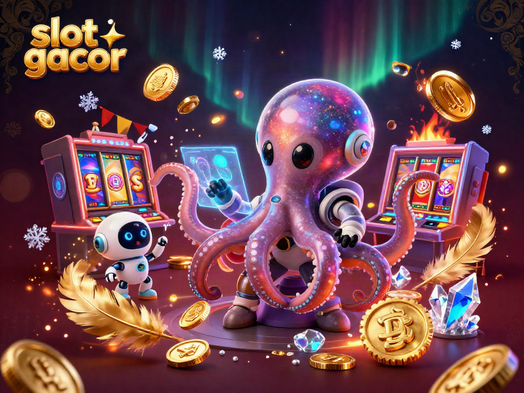 Experience thrilling moments with the vibrant slot gacor illustration showcasing dynamic casino elements and joyful interaction.