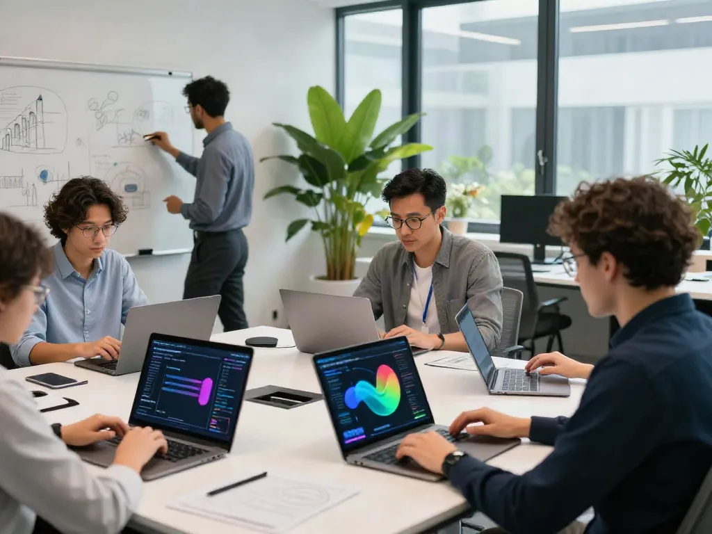 Engaging coworking scene showcasing insurtech news today with professionals discussing insurance technology trends.